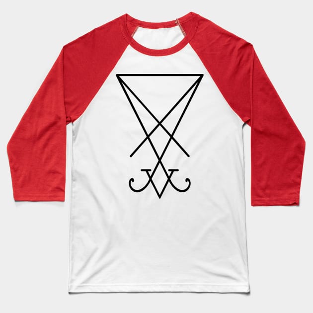 Sigil of Lucifer - Black Baseball T-Shirt by GAz